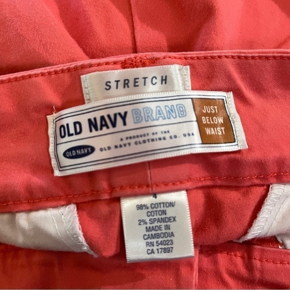 Vintage Y2K Old Navy Mid Rise Capri Straight Leg Pant Coral 4 - Picture 3 of 5